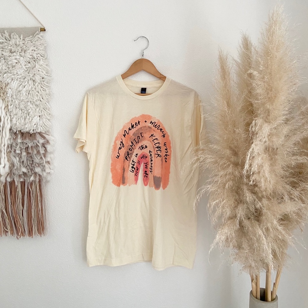 {faith} way maker rainbow boho short sleeve tee - Picture 8 of 9
